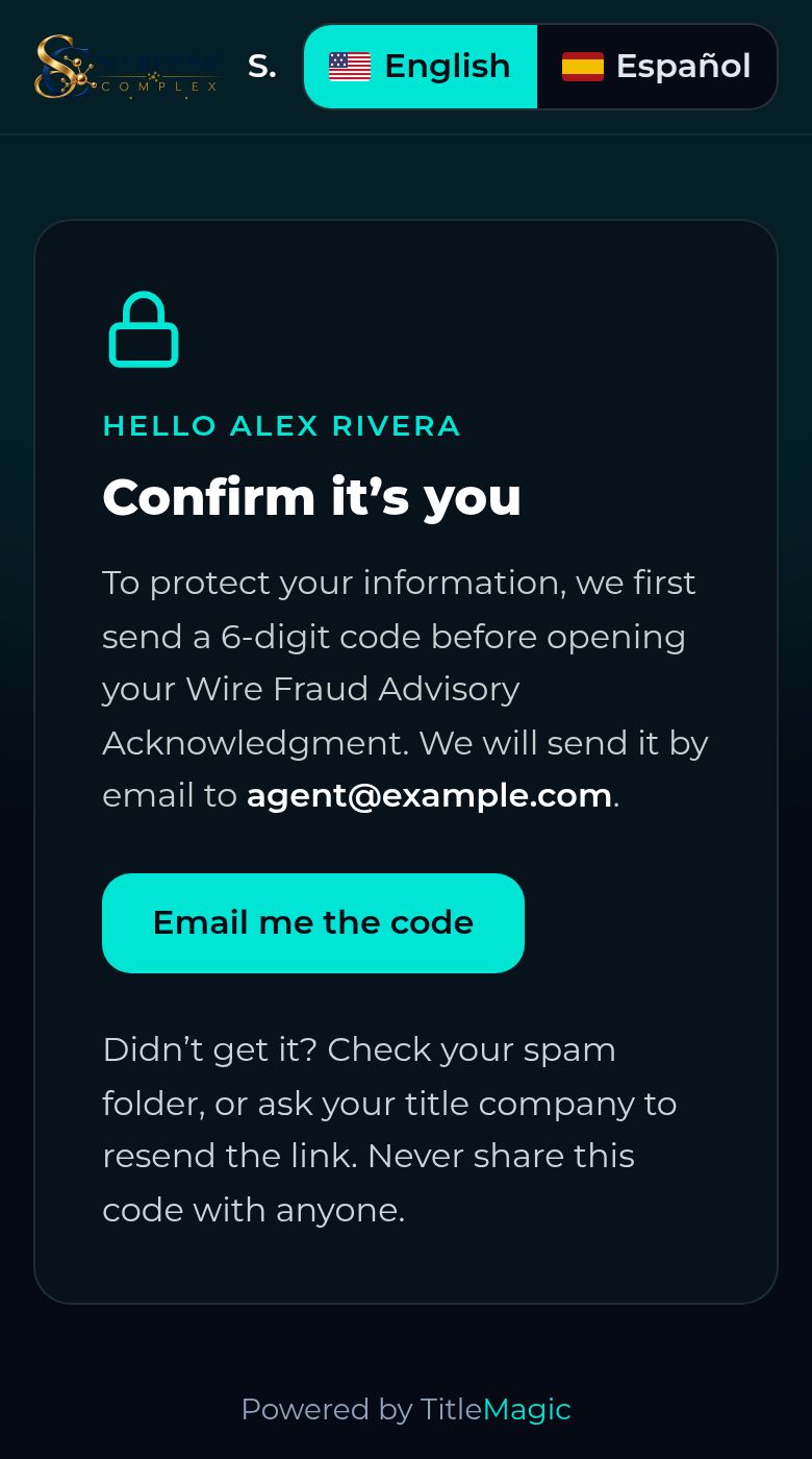 The Confirm it’s you page
