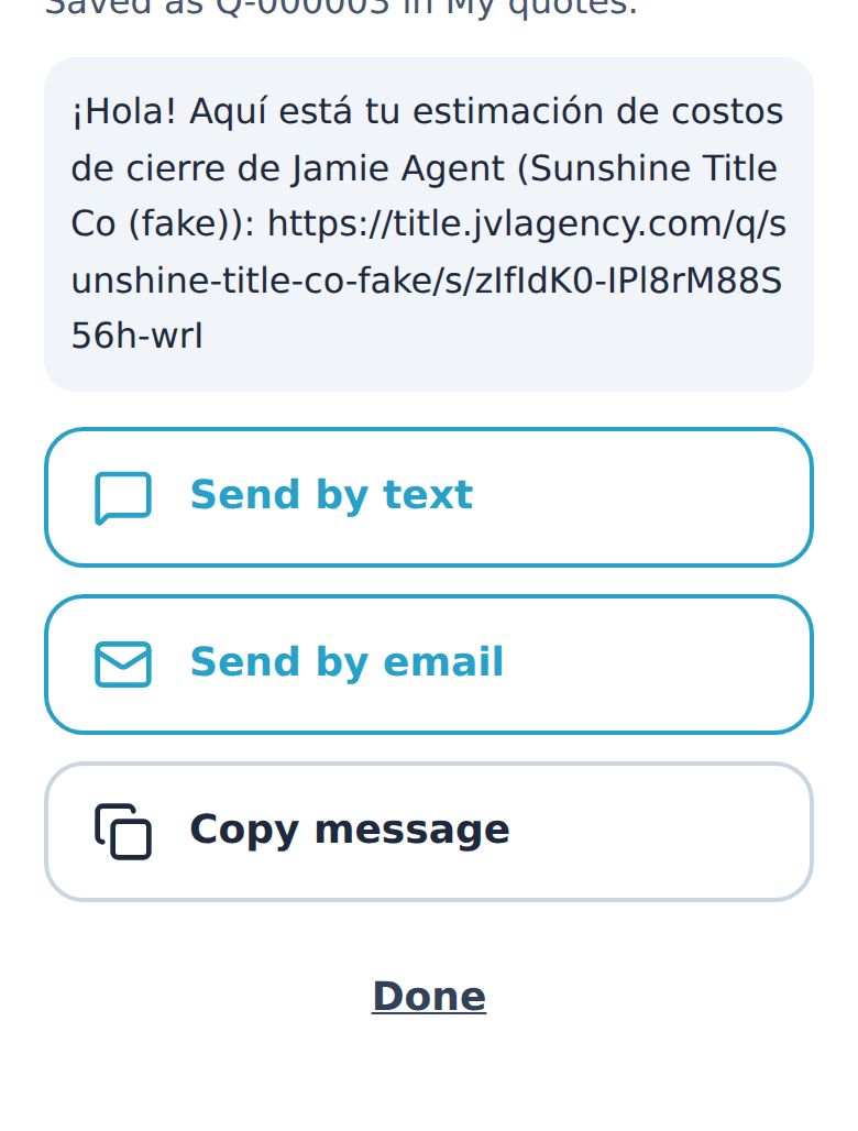 The send buttons and the Send to your client sheet